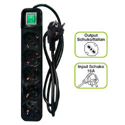 TECNOWARE FMP5GIG ΠΟΛΥΜΠΡΙΖΟ 5 ΘΕΣΕΩΝ SCHUKO, ΜΕ ΔΙΑΚΟΠΤΗ