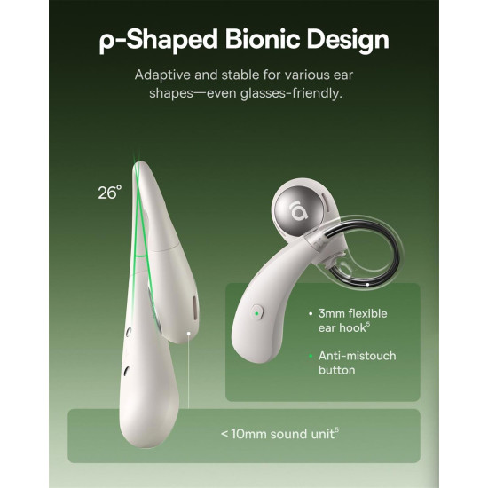 BASEUS ELI SPORT 2, ΑΣΥΡΜΑΤΑ ΑΚΟΥΣΤΙΚΑ, OPEN EAR, TWS, ΛΕΥΚΑ