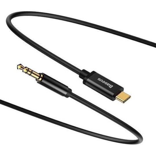 BASEUS YIVEN Μ01, TYPE-C ΑΡΣΕΝΙΚΟ ΣΕ 3,5mm ΑΡΣΕΝΙΚΟ ΚΑΛΩΔΙΟ, ΜΑΥΡΟ
