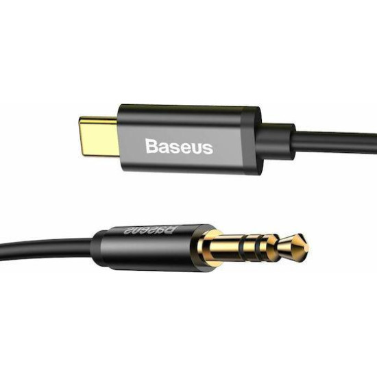 BASEUS YIVEN Μ01, TYPE-C ΑΡΣΕΝΙΚΟ ΣΕ 3,5mm ΑΡΣΕΝΙΚΟ ΚΑΛΩΔΙΟ, ΜΑΥΡΟ