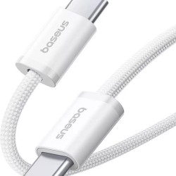 BASEUS CRYSTAL, ΚΑΛΩΔΙΟ ΓΡΗΓΟΡΗΣ ΦΟΡΤΙΣΗΣ TYPE-C ΣΕ TYPE-C, 100W, 2m, ΛΕΥΚΟ