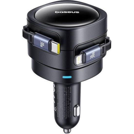 BASEUS ENJOYMENT MAX, ΦΟΡΤΙΣΤΗΣ ΑΥΤΟΚΙΝΗΤΟΥ, ΚΑΛΩΔΙΑ LIGHTNING ΚΑΙ TYPE-C, 60W, ΜΑΥΡΟ BASEUS ENJOYMENT MAX, ΦΟΡΤΙΣΤΗΣ ΑΥΤΟΚΙΝΗΤΟΥ, ΚΑΛΩΔΙΑ LIGHTNING ΚΑΙ TYPE-C, 60W, ΜΑΥΡΟ