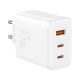 BASEUS CUBE PRO, ΦΟΡΤΙΣΤΗΣ ΓΡΗΓΟΡΗΣ ΦΟΡΤΙΣΗΣ, 3 ΘΥΡΕΣ, 65W, ΛΕΥΚΟ
