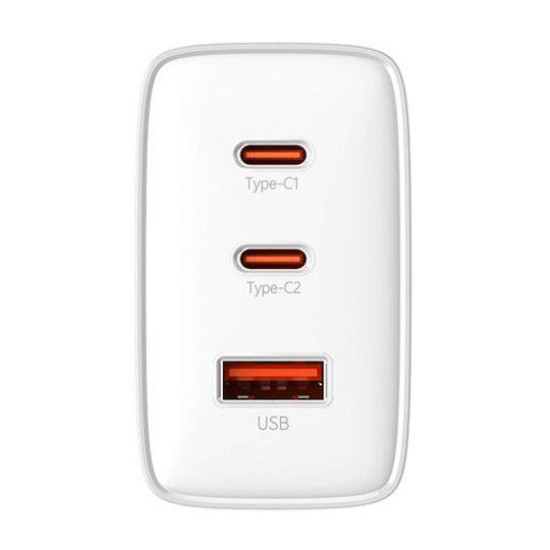 BASEUS CUBE PRO, ΦΟΡΤΙΣΤΗΣ ΓΡΗΓΟΡΗΣ ΦΟΡΤΙΣΗΣ, 3 ΘΥΡΕΣ, 65W, ΛΕΥΚΟ
