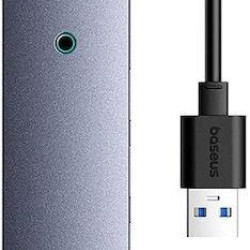 BASEUS ULTRAJOY SERIES, USB HUB, 4 ΘΥΡΕΣ, 1 ΘΥΡΑ TYPE-C, ΓΚΡΙ