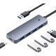 BASEUS ULTRAJOY SERIES, USB HUB, 4 ΘΥΡΕΣ, 1 ΘΥΡΑ TYPE-C, ΓΚΡΙ