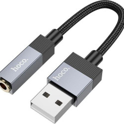 HOCO UPA32D CLEVER, ΑΝΤΑΠΤΟΡΑΣ ΗΧΟΥ, USB ΣΕ 3.5mm, ΜΑΥΡΟ