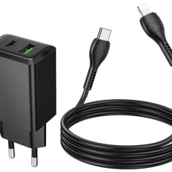 HOCO N71 NUEVO, ΣΕΤ ΓΡΗΓΟΡΗΣ ΦΟΡΤΙΣΗΣ, 30W, 2 ΘΥΡΕΣ, ΜΕ ΚΑΛΩΔΙΟ LIGHTNING, ΜΑΥΡΟ HOCO N71 NUEVO, ΣΕΤ ΓΡΗΓΟΡΗΣ ΦΟΡΤΙΣΗΣ, 30W, 2 ΘΥΡΕΣ, ΜΕ ΚΑΛΩΔΙΟ LIGHTNING, ΜΑΥΡΟ