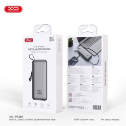 XO PR268, POWERBANK, 20000MAh, 130W, ΜΕ ΚΑΛΩΔΙΟ TYPE-C 100w, ΓΚΡΙ XO PR268, POWERBANK, 20000MAh, 130W, ΜΕ ΚΑΛΩΔΙΟ TYPE-C 100w, ΓΚΡΙ