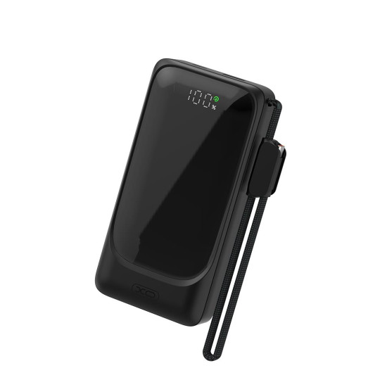 XO PR282, POWERBANK, 10000MAh, 22.5W, ΟΘΟΝΗ LED, ΜΕ ΚΑΛΩΔΙΟ TYPE-C, ΜΑΥΡΟ