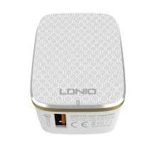 LDNIO A1204Q ΦΟΡΤΙΣΤΗΣ QC3.0 1 PORT + 1M LIGHTNING CABLE