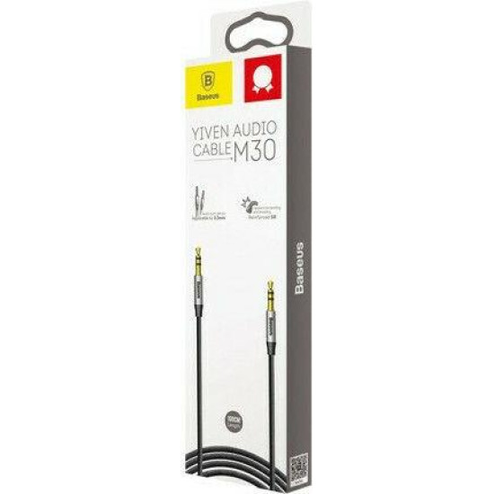 BASEUS YIVEN M30 ΚΑΛΩΔΙΟ ΗΧΟΥ, 3.5mm, 1m, ΜΑΥΡΟ