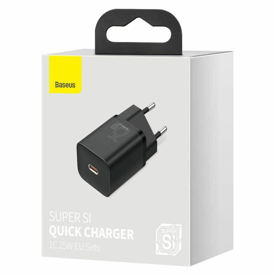 BASEUS SUPER SΙ, ΦΟΡΤΙΣΤΗΣ ΓΡΗΓΟΡΗΣ ΦΟΡΤΙΣΗΣ, 1 ΘΥΡΑ, 25W, ΜΑΥΡΟΣ
