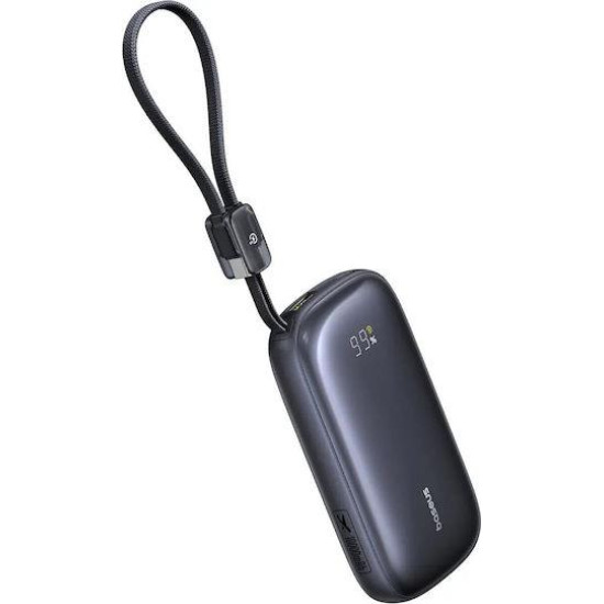 BASEUS ENERFILL FC21 QPOW3 ULTRA, POWERBANK, 10000MAh, ΜΕ  ΚΑΛΩΔΙΟ LIGHTNING, 22.5W, ΜΕ ΨΗΦΙΑΚΗ ΟΘΟΝΗ, ΜΑΥΡΟ