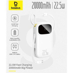 BASEUS ENERFILL FC31, POWERBANK, 10000MAh, ΜΕ 2 ΚΑΛΩΔΙΑ TYPE-C, 22.5W, ΜΕ ΨΗΦΙΑΚΗ ΟΘΟΝΗ, ΛΕΥΚΟ BASEUS ENERFILL FC31, POWERBANK, 10000MAh, ΜΕ 2 ΚΑΛΩΔΙΑ TYPE-C, 22.5W, ΜΕ ΨΗΦΙΑΚΗ ΟΘΟΝΗ, ΛΕΥΚΟ