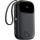 BASEUS ENERFILL FC31, POWERBANK, 10000MAh, ΜΕ 2 ΚΑΛΩΔΙΑ, 22.5W, ΜΕ ΨΗΦΙΑΚΗ ΟΘΟΝΗ, ΜΑΥΡΟ