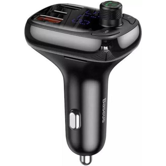 BASEUS T SHAPED S-13, BLUETOOTH FM TRANSMITTER, MP3 PLAYER, ΜΑΥΡΟ