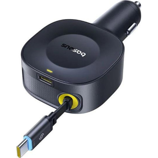 BASEUS PRIMETRIP VR2, ΦΟΡΤΙΣΤΗΣ ΑΥΤΟΚΙΝΗΤΟΥ, 1 ΘΥΡΑ, ΜΕ ΑΝΑΔΙΠΛΟΥΜΕΝΟ ΚΑΛΩΔΙΟ TYPE-C, 30W, ΜΑΥΡΟ