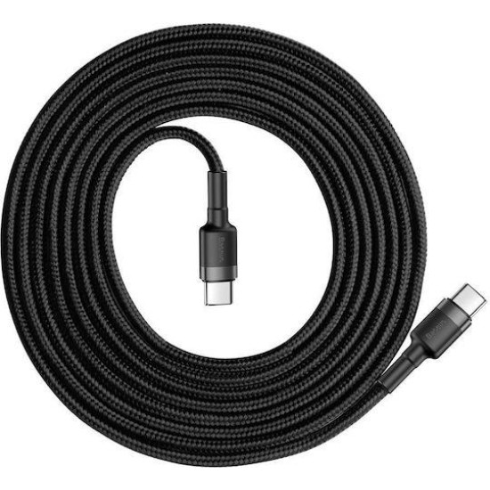 BASEUS CAFULE, ΚΑΛΩΔΙΟ ΦΟΡΤΙΣΗΣ, TYPE-C ΣΕ TYPE-C, 2m, 60W, ΓΚΡΙ, ΜΑΥΡΟ