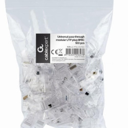 ΑΚΡΟΔΕΚΤΗΣ CABLEXPERT 8P8C RJ45 LAN, UTP CAT5e, PASS THROUG ΣΑΚΟΥΛΑΚΙ 100 ΤΕΜΑΧΙΩΝ
