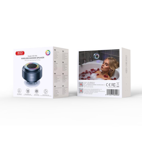 XO F64 ΗΧΕΙΟ BLUETOOTH ΜΠΑΝΙΟΥ, ΑΔΙΑΒΡΟΧΟ, ΓΚΡΙ