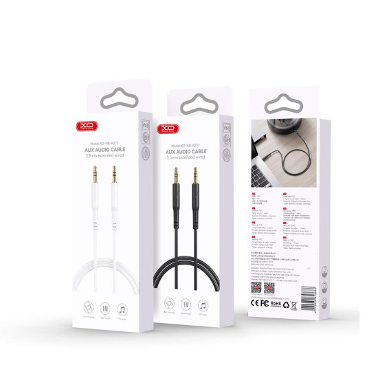 XO NB-R271 ΚΑΛΩΔΙΟ ΗΧΟΥ 3.5MM TO 3.5MM, 1M, ΛΕΥΚΟ