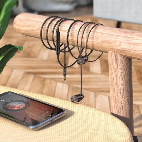 HOCO M90 ΑΚΟΥΣΤΙΚΑ DELIGHT WIRE-CONTROLLED, BLACK SHADOW, 3.5MM