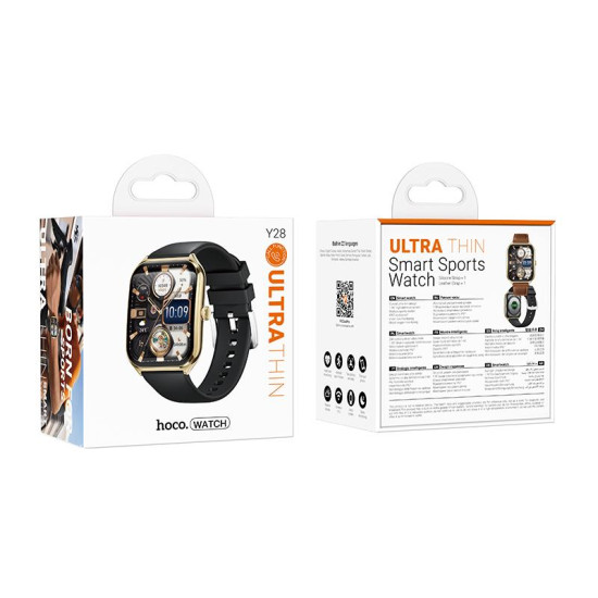 HOCO Y28 AMOLED SMART SPORTS WATCH(ΛΕΙΤΟΥΡΓΙΑ ΚΛΗΣΗΣ), ΧΡΥΣΟ