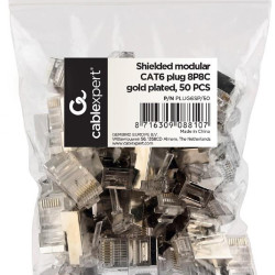 ΑΚΡΟΔΕΚΤΗΣ CABLEXPERT 8P8C RJ45 LAN, FTP, SFTP CAT6, ΣΑΚΟΥΛΑΚΙ 50 ΤΕΜΑΧΙΩΝ