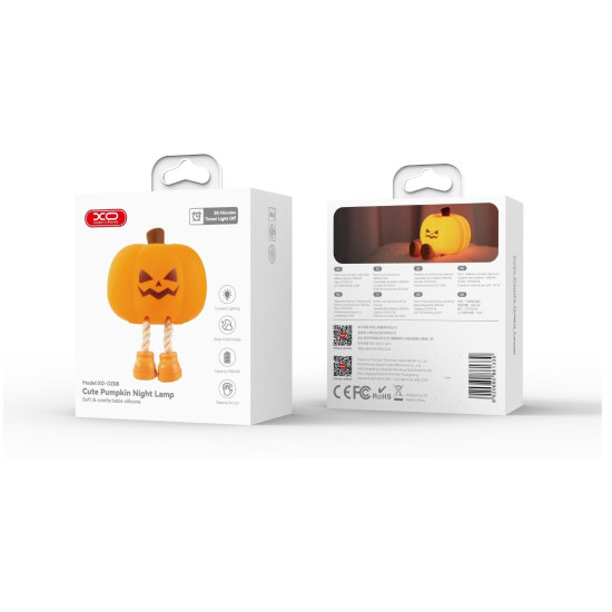XO OZ08 PUMPKIN SILICONE PAT LED LIGHT, 500 mAh, ΠΟΡΤΟΚΑΛΙ