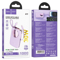 HOCO Q19 LUCKY FULLY COMPATIBLE POWER BANK, 10.000mAh, 30W ΜΕ ΟΘΟΝΗ, ΜΩΒ HOCO Q19 LUCKY FULLY COMPATIBLE POWER BANK, 10.000mAh, 30W ΜΕ ΟΘΟΝΗ, ΜΩΒ