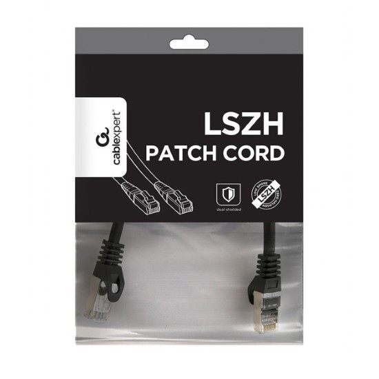 CABLEXPERT ΚΑΛΩΔΙΟ S/FTP CAT6A 0.5m, LSZH, ΜΑΥΡΟ