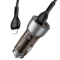 HOCO NZ8 ΦΟΡΤΙΣΤΗΣ ΑΥΤΟΚΙΝΗΤΟΥ, SPRINTER PD25W+QC3.0, ΚΑΛΩΔΙΟ LIGHTNING, 2 ΘΥΡΕΣ ΔΙΑΦΑΝΟ ΚΑΦΕ HOCO NZ8 ΦΟΡΤΙΣΤΗΣ ΑΥΤΟΚΙΝΗΤΟΥ, SPRINTER PD25W+QC3.0, ΚΑΛΩΔΙΟ LIGHTNING, 2 ΘΥΡΕΣ ΔΙΑΦΑΝΟ ΚΑΦΕ