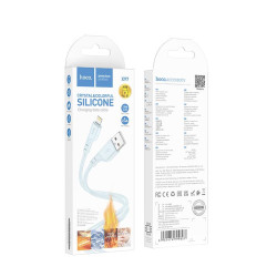 HOCO X97 CRYSTAL COLOR SILICONE CHARGING ΚΑΛΩΔΙΟ ΦΟΡΤΙΣΗΣ, LIGHTNING, ΜΠΛΕ