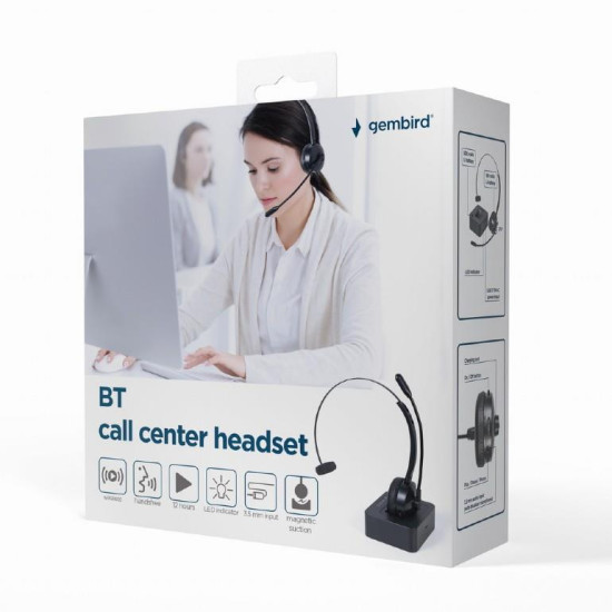 GEMBIRD BTHS-M01 ΑΚΟΥΣΤΙΚΟ ΓΡΑΜΜΑΤΕΙΑΣ, ΜΟΝΟ, BLUETOOTH