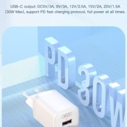 XO L96(EU) QUICK CHARGER (PD30W / USB QC18W) ΜΕ ΚΑΛΩΔΙΟ LIGHTNING XO L96(EU) QUICK CHARGER (PD30W / USB QC18W) ΜΕ ΚΑΛΩΔΙΟ LIGHTNING