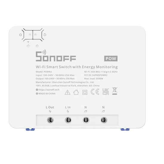 SONOFF SMART ΔΙΑΚΟΠΤΗΣ ΜΕ ΠΑΡΑΚΟΛΟΥΘΗΣΗ ΚΑΤΑΝΑΛΩΣΗΣ POWR3, 25A