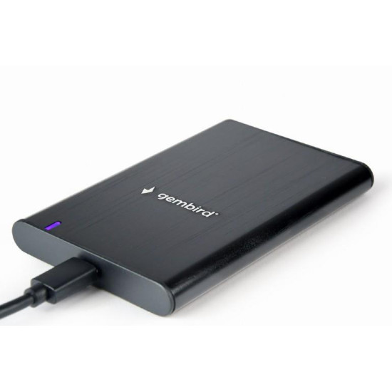 GEMBIRD U3S6 ΘΗΚΗ ΓΙΑ HDD 2.5" USB 3.0 TYPE C, ΑΛΟΥΜΙΝΙΟ, ΜΑΥΡH