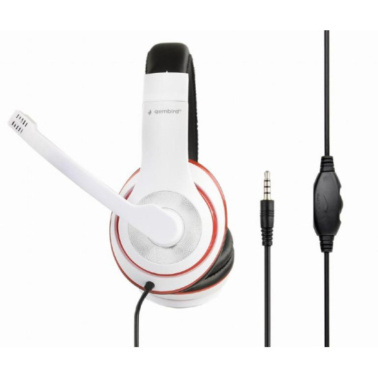 GEMBIRD HEADSET ΛΕΥΚΟ/ΚΟΚΚΙΝΟ MHS-003