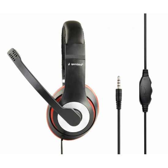 GEMBIRD HEADSET ΜΑΥΡΟ/ΚΟΚΚΙΝΟ MHS-003