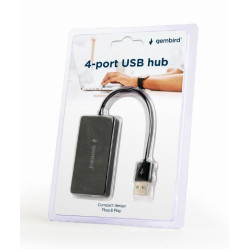 GEMBIRD USB HUB 2.0, 4 PORT, ΜΑΥΡΟ