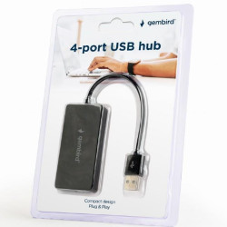 GEMBIRD USB HUB 2.0, 4 PORT, ΜΑΥΡΟ GEMBIRD USB HUB 2.0, 4 PORT, ΜΑΥΡΟ