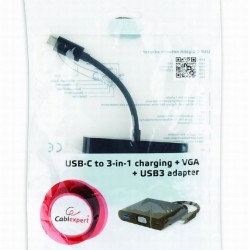 GEMBIRD ΜΕΤΑΤΡΟΠΕΑΣ TYPE C 3 ΣΕ 1, VGA + USB3 + TYPE-C