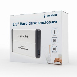 GEMBIRD ΘΗΚΗ ΓΙΑ HDD 2.5" USB 3.0 SILVER ALUMINIUM GEMBIRD ΘΗΚΗ ΓΙΑ HDD 2.5" USB 3.0 SILVER ALUMINIUM