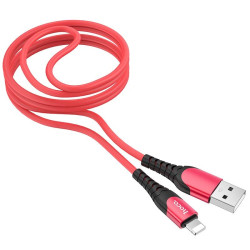 HOCO U80 COOL SILICONE CHARGING CABLE FOR LIGHTNING, ΚΟΚΚΙΝΟ HOCO U80 COOL SILICONE CHARGING CABLE FOR LIGHTNING, ΚΟΚΚΙΝΟ