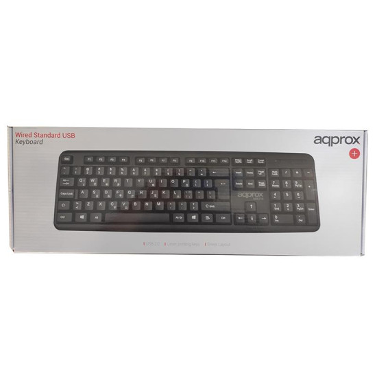 APPROX ΠΛΗΚΤΡΟΛΟΓΙΟ USB MK210 BLACK GREEK