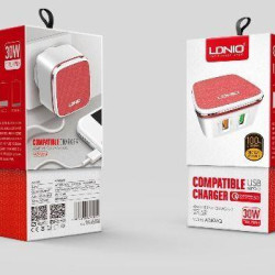 LDNIO A2405Q ΦΟΡΤΙΣΤΗΣ QC3.0 2 PORTS + 1M LIGHTNING CABLE, 18W
