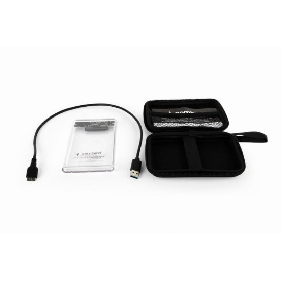 GEMBIRD ΘΗΚΗ ΓΙΑ HDD 2.5" USB 3.0 ΔΙΑΦΑΝΗ ΓΙΑ ΔΙΣΚΟ 9.5ΜΜ