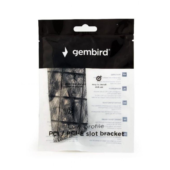 GEMBIRD PCI/PCI-E LOW PROFILE SLOT BRACKET, VENTILATED (3 TEMΑΧΙΑ), ΜΑΥΡΟ