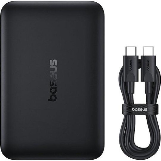 BASEUS ENERFILL FM11, ULTRA MINI ΜΑΓΝΗΤΙΚΟ POWERBANK, 10000MAh, 22.5W, ΜΕ ΚΑΛΩΔΙΟ TYPE-C, ΜΑΥΡΟ